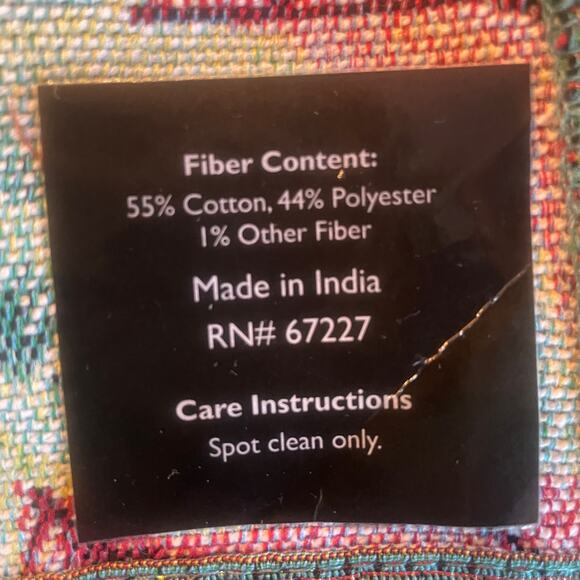 Christmas Poinsettia Metallic Plaid Tapestry Table Runner 13x70 Cream Red NWT - Picture 9 of 9